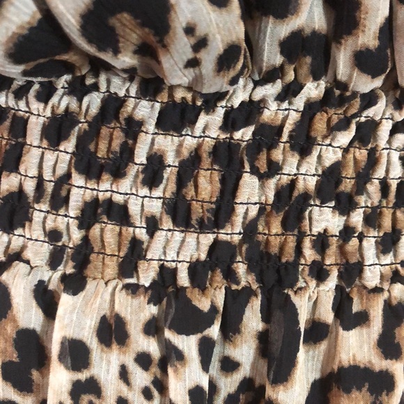 RACHEL ROY Size 2X Leopard Cocktail Dress Animal HiNeck Balloon Sleeve Keyhole - Picture 15 of 17